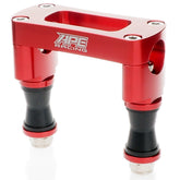 Collier de guidon anti-vibrations pour guidons larges de 1-1/8 pouce, en aluminium usiné CNC, support de potence de direction pour VTT, entraxe de 100 mm pour potences de VTT adaptables (rouge)