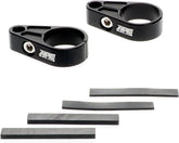 Colliers de serrage pour conduites de frein de VTT en aluminium usiné CNC, compatibles avec les tubes ronds de 1 pouce et 3/4 pouce pour bras de suspension. Entretoises en caoutchouc incluses, noir (paire).