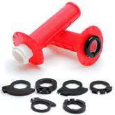 Poignées de guidon antidérapantes à verrouillage par rotation APE RACING pour moto tout-terrain et motocross (rouge)