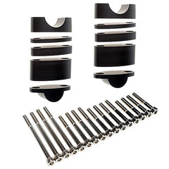 Rehausseurs de guidon APE RACING en aluminium usiné, hauteur réglable pour guidons de 1 1/8" (28,6 mm), moto, quad, moto tout-terrain (1-1/8", noir)