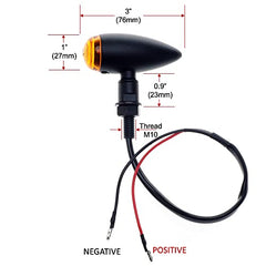 Clignotants de moto - APE RACING Clignotants métalliques style balle classique, compatibles avec les motos à filetage de 10 mm (lentilles noires et ambrées)