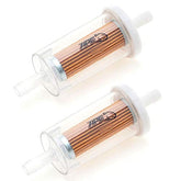 Filtres à carburant en ligne universels à haut débit (lot de 2) pour tondeuse à gazon, tracteur et moto. Remplace les références Briggs & Stratton 5065, 5065D, 5065K, 493629, 695666, 845125 et 691035.