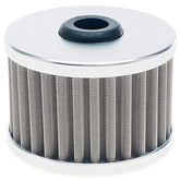 Filtre à huile APE RACING en aluminium usiné et acier inoxydable pour motos tout-terrain, quads et VTT. Remplace KN112 CH6015 15410KF 520101053 3088036 K520101503. Résistant à la corrosion, réutilisable et à haut débit.