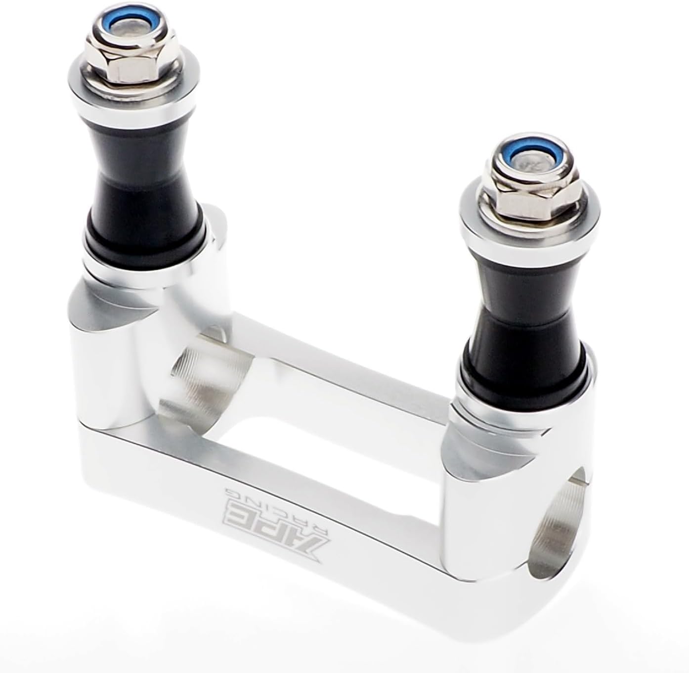Collier de guidon anti-vibrations pour guidons larges de 1-1/8 pouce, en aluminium usiné CNC, support de potence de direction pour VTT, entraxe de boulon de 100 mm pour potences de VTT adaptables (argenté) 
