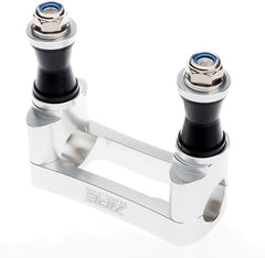 Collier de guidon anti-vibrations pour guidons larges de 1-1/8 pouce, en aluminium usiné CNC, support de potence de direction pour VTT, entraxe de boulon de 100 mm pour potences de VTT adaptables (argenté) 