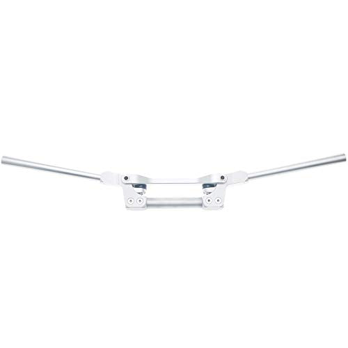 Manillar flexible APE RACING de gran tamaño de 1-1/8" plateado para enduro, motocross, MX, ATV y quad.