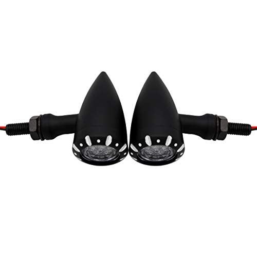 Luces traseras LED de metal para motocicleta APE RACING, intermitentes con freno de marcha, color negro M10