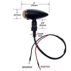 Motorcycle turn signals - APE RACING Classic Bullet Style Metal Blinker Indicators Bulb Lights Universal fit Motorcycle with 10mm Holes Thread (Black + Somke Lenses)