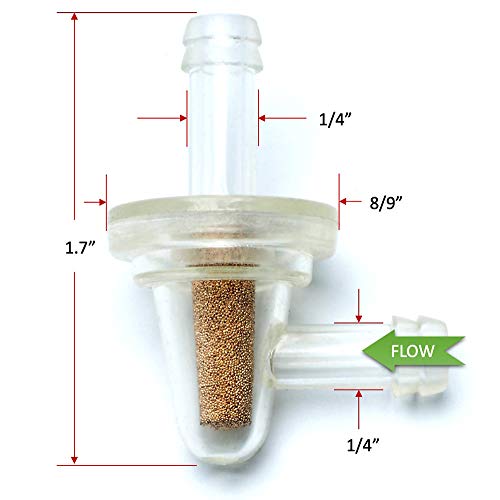 Inline Fuel Filter - APE RACING Universal Small 90 Degree Fuel Filters (Pack of 2) for 1/4 Fuel Line Gas Engine Motorcycle Bike Scooter ATV Quads