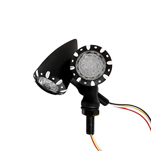 Luces traseras LED de metal para motocicleta APE RACING, intermitentes con freno de marcha, color negro M10