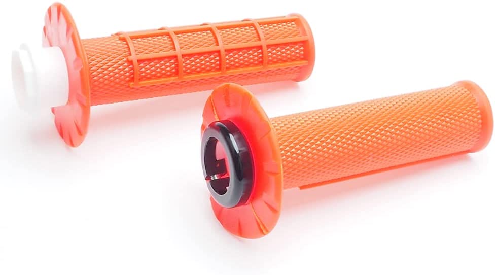 Poignées de guidon antidérapantes à verrouillage par rotation APE RACING pour moto tout-terrain et motocross (Orange) 