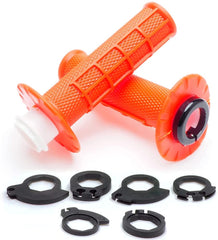 Poignées de guidon antidérapantes à verrouillage par rotation APE RACING pour moto tout-terrain et motocross (Orange) 