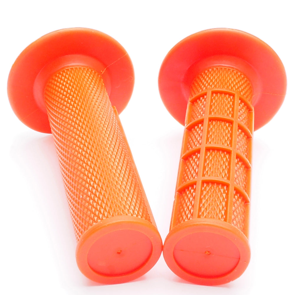 Poignées de guidon antidérapantes à verrouillage par rotation APE RACING pour moto tout-terrain et motocross (Orange) 