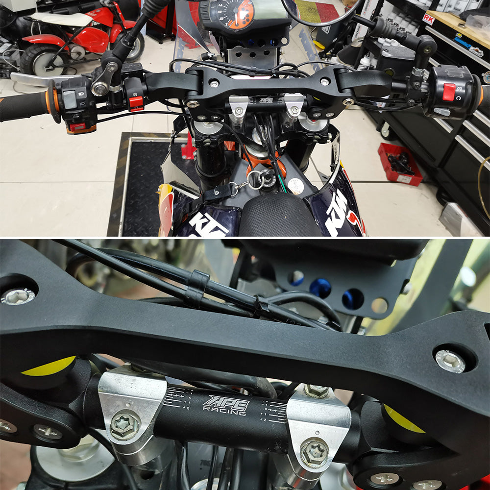 Manillar flexible APE RACING de 7/8" y 22 mm para motocicletas de aventura, motocross, todoterrenos, quads (plateado) 