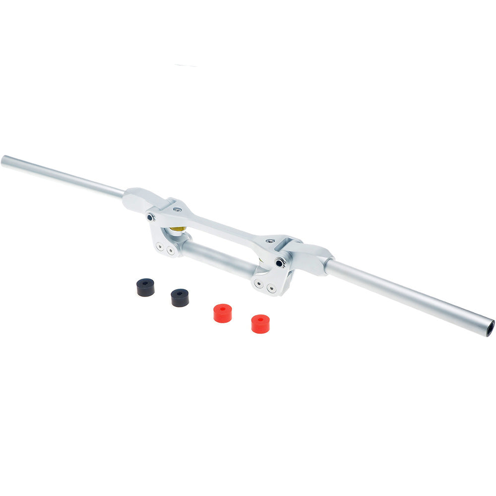 Manillar flexible APE RACING de gran tamaño de 1-1/8" plateado para enduro, motocross, MX, ATV y quad.
